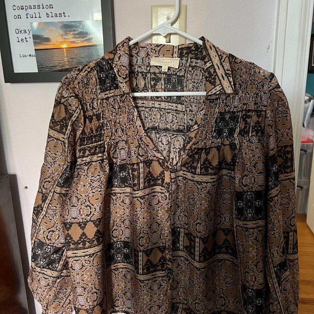 Melloday Print Button-up Shirt, New - Never Worn, Size Large (L=12-14)